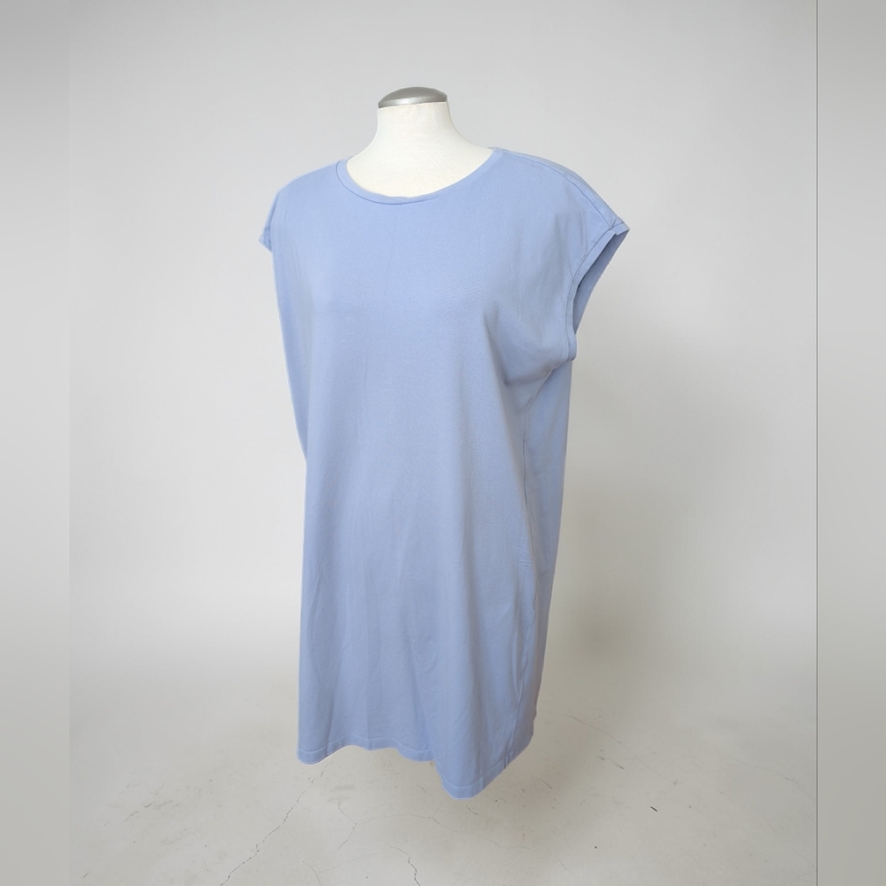 Eileen Fisher Organic Cotton Stretch T-shirt Dress Size XL Crew Neck Knee Length